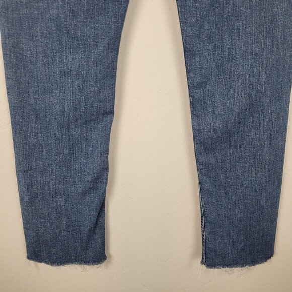 Citizens Of Humanity Isola Straight Crop Jeans Stretch Raw Hem Blue Size 29 - Picture 8 of 16
